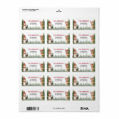 Weihnachts Winter Woodland Tiere Adressaufkleber (Vorne)