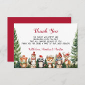 Weihnachts Winter Woodland Tiere Dankeskarte (Vorne/Hinten)