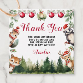 Weihnachts Winter Woodland Tiere Geschenkanhänger