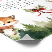 Weihnachts Winter Woodland Tiere Poster (Ecke)