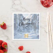 Weihnachts-Winter-Wunderland-Geschäftslogo Serviette (Beispiel)