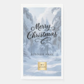 Weihnachts-Winter-Wunderland-Geschäftslogo Serviette (Vorderseite)