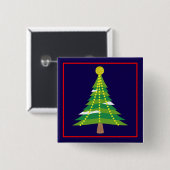 Weihnachts-Winterbaum mit Lichtern-15044 Button (Vorne & Hinten)
