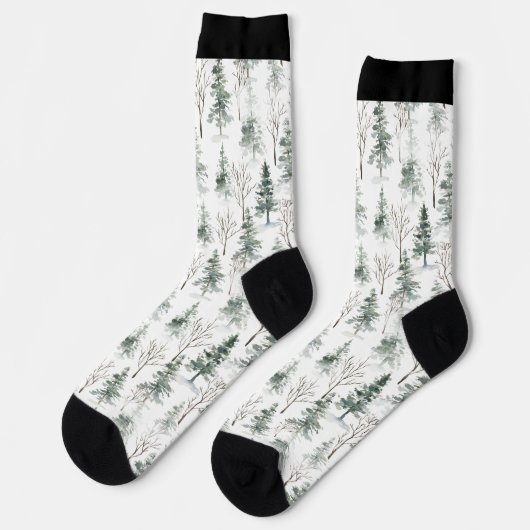 Weihnachts-Winterbaumstruktur Socken (Linkes Detail)