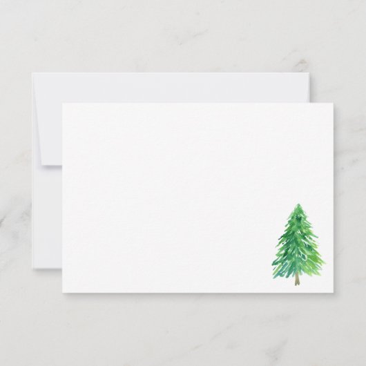 Weihnachts-Winterbaumwald Rett Datum Einladung (Rückseite)