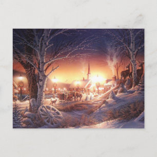 Weihnachts-Winterdorf Feiertagspostkarte