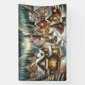 Weihnachts-Winterdorf-Hintergrund 1,2 m lang Banner (Vertikal)