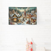 Weihnachts-Winterdorf-Hintergrund 1,2 m lang Banner (InSitu)