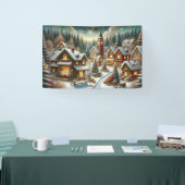 Weihnachts-Winterdorf-Hintergrund 1,2 m lang Banner (Messe)