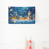 Weihnachts-Winterdorf-Hintergrund 1,2 Meter lang Banner (InSitu)