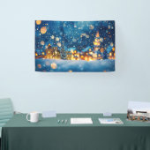 Weihnachts-Winterdorf-Hintergrund 1,2 Meter lang Banner (Messe)
