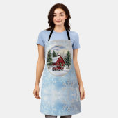 Weihnachts-Winterfarm Schürze (Getragen)