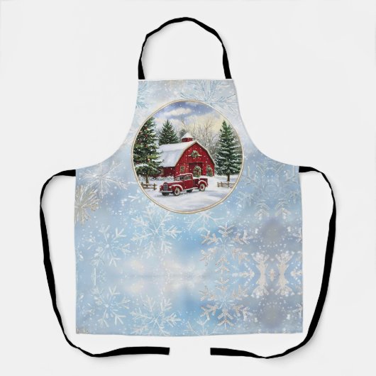Weihnachts-Winterfarm Schürze (Vorderseite)