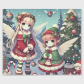 Weihnachts-Winterfeen Geschenkpapier (Flach)