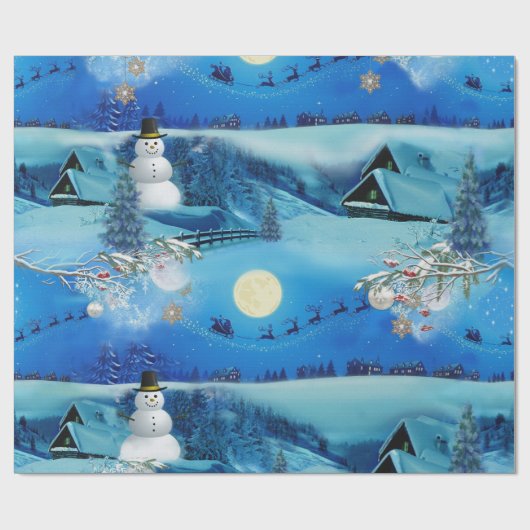 Weihnachts-Winterferien-Feier Geschenkpapier (Flach)