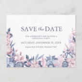 Weihnachts-Winterfolien Save the Date Einladungspostkarte (Vorderseite)