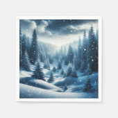 Weihnachts-Wintergebirgslandschaft Serviette (Vorderseite)