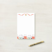 Weihnachts-Winterhäuser Holiday Bells Pastel Post-it Klebezettel (Auf Schreibtisch)