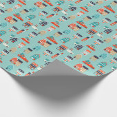 Weihnachts Winterhäuser Rote Auto Geschenkpapier (Ecke)