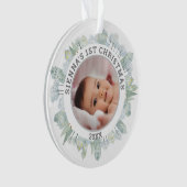 Weihnachts-Winterhäuser Wreath Baby Pet Foto Ornament (Vorderseite)