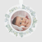 Weihnachts-Winterhäuser Wreath Baby Pet Foto Ornament (Rückseite)