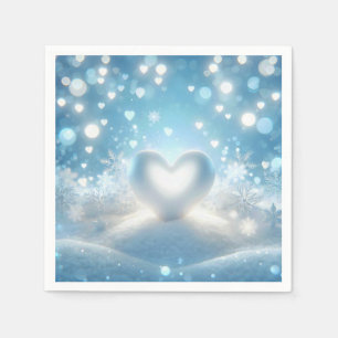 Weihnachts-Winterherz Serviette