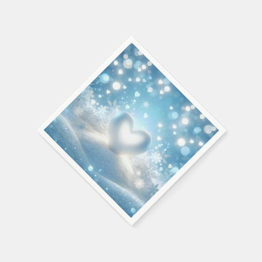 Weihnachts-Winterherz Serviette (Ecke)