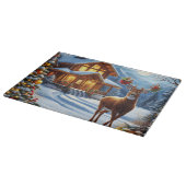 Weihnachts-/Winterhirsch Lodge Schneidebrett (Ecke)