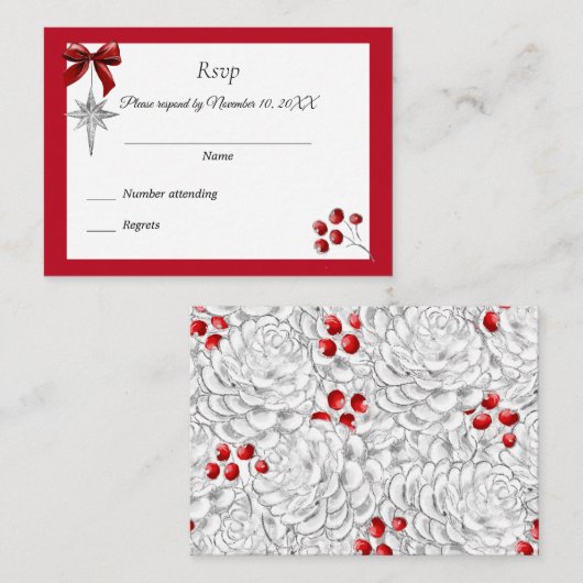 Weihnachts-Winterhochzeit Einladung UAWG (Vorne/Hinten)