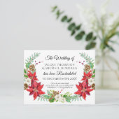 Weihnachts-Winterhochzeit verschoben Umschulung Postkarte (Stehend Vorderseite)