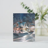 Weihnachts-Winterhütte Postkarte (Stehend Vorderseite)