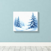 Weihnachts-Winterland Leinwanddruck (Insitu (Holzboden))