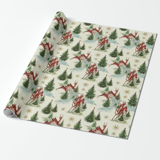 Weihnachts-Winterlandschaft Geschenkpapier (Ungerollt)