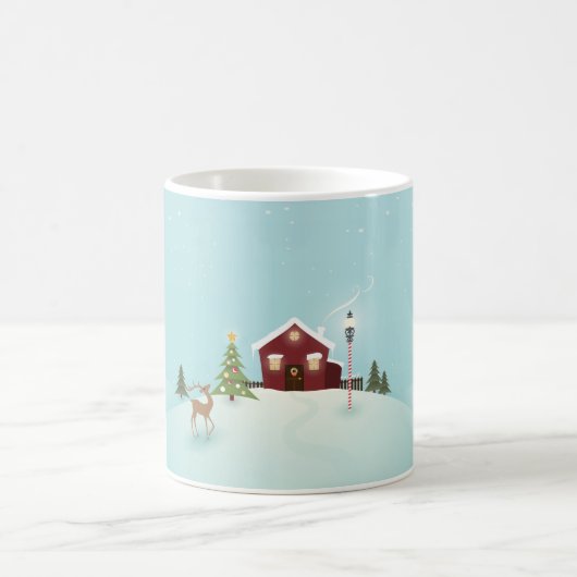 Weihnachts-Winterlandschaft Kaffeetasse (Mittel)