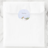 Weihnachts-Winterlandschaft mit Vogelsegler-Aufkle Runder Aufkleber (Tasche)