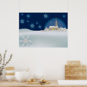 Weihnachts-Winterlandschaft Poster (Küche)