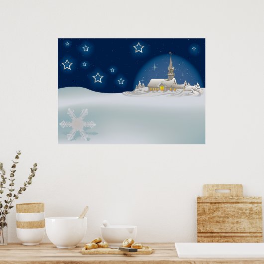 Weihnachts-Winterlandschaft Poster (Küche)