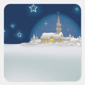Weihnachts-Winterlandschaft Quadratischer Aufkleber (Vorderseite)