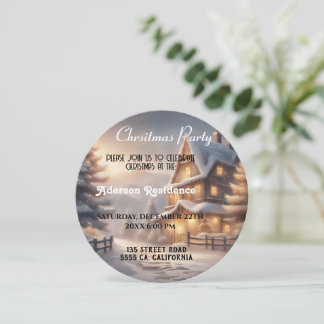 Weihnachts-Winterlandschaft Weihnachts-Party Einladung