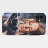 Weihnachts-Wintermädchen bläst in ihrer Hand Schne Case-Mate iPhone Hülle (Rückseite (Horizontal))