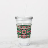 Weihnachts-/Wintermesse Rot & Grün Acryltrinkbecher (Rückseite)