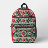 Weihnachts-/Wintermesse Rot & Grün Bedruckter Rucksack (Vorderseite)
