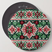 Weihnachts-/Wintermesse Rot & Grün Button (Vorne & Hinten)