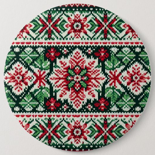 Weihnachts-/Wintermesse Rot & Grün Button (Vorderseite)