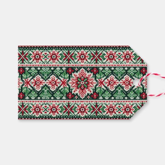 Weihnachts-/Wintermesse Rot & Grün Geschenkanhänger (Vorderseite (Horizontal))