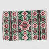 Weihnachts-/Wintermesse Rot & Grün Golfhandtuch (Horizontal)