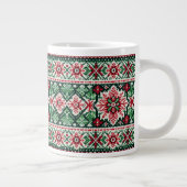 Weihnachts-/Wintermesse Rot & Grün Jumbo-Tasse (Rechts)