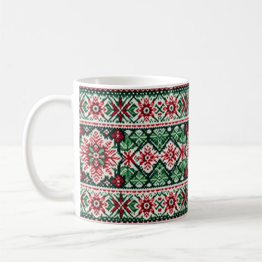 Weihnachts-/Wintermesse Rot & Grün Kaffeetasse (Links)