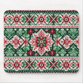 Weihnachts-/Wintermesse Rot & Grün Mousepad (Vorne)