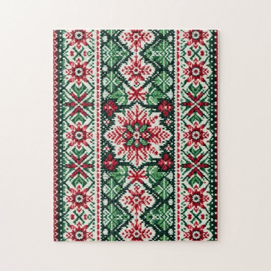 Weihnachts-/Wintermesse Rot & Grün Puzzle (Vertikal)